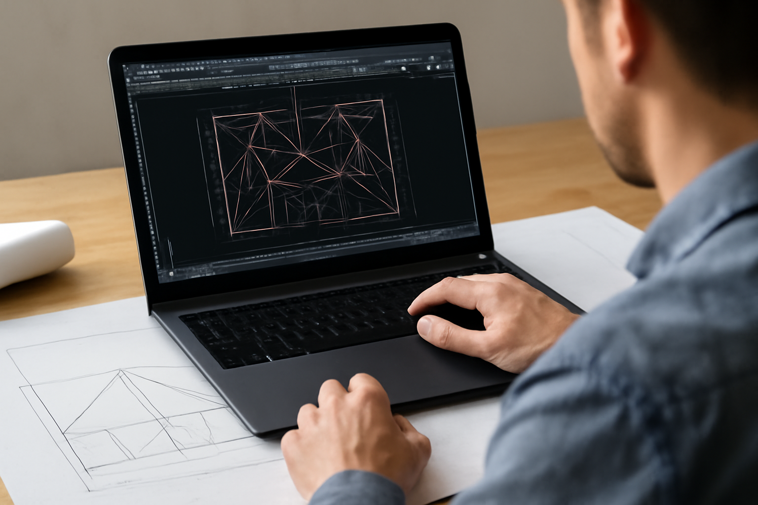 План кровли в AutoCAD